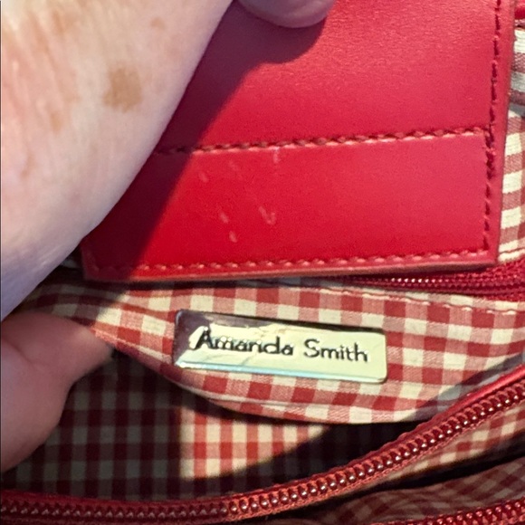 Amanda Smith   Patriotic  shoulder bag  canvas red/white embroidered stars  NWOT - Picture 17 of 17